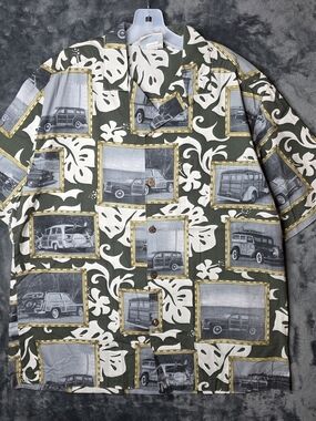 Pat Magees Surf Shop Hawaiin Button Down. Made In The USA AOP Mens L